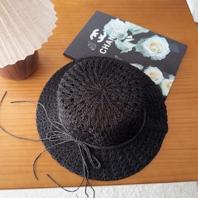 Celine Seaside Vacation Foldable Woven Straw Hat with Triomphe Motif