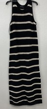 NWT GAP Black & White Striped Sleeveless Knit Maxi Dress Size Large