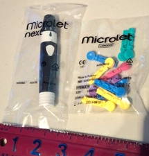 NEW Bayer Microlet Next  Lancing Device has 5 Depth Settings w/10 FREE Lancets