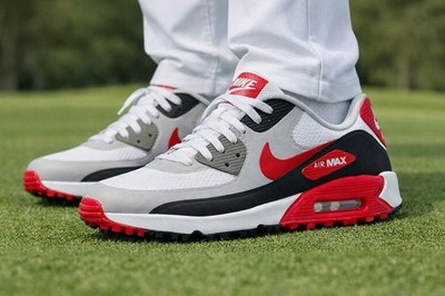 Men s Size 13- Nike Air Max 90 G TB Golf Shoe White Red DX5999-162