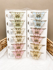 Flower Hair Clips Lot of 12 pastel with metallic colored trim. 12 for 13.99