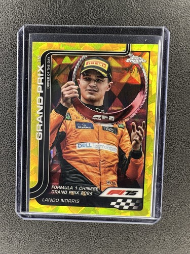 2025 Topps Chrome Sapphire Formula 1 F1 Lando Norris Yellow /75 #126