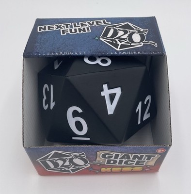 Kess Giant D20 Dice 5.5'' Black Foam Critical Hit Dungeons Dragons (NEW)