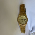 Vintage Seiko Quartz Calendar Day Date 7123 8439 Gold Tone Men’s Wristwatch ASIS