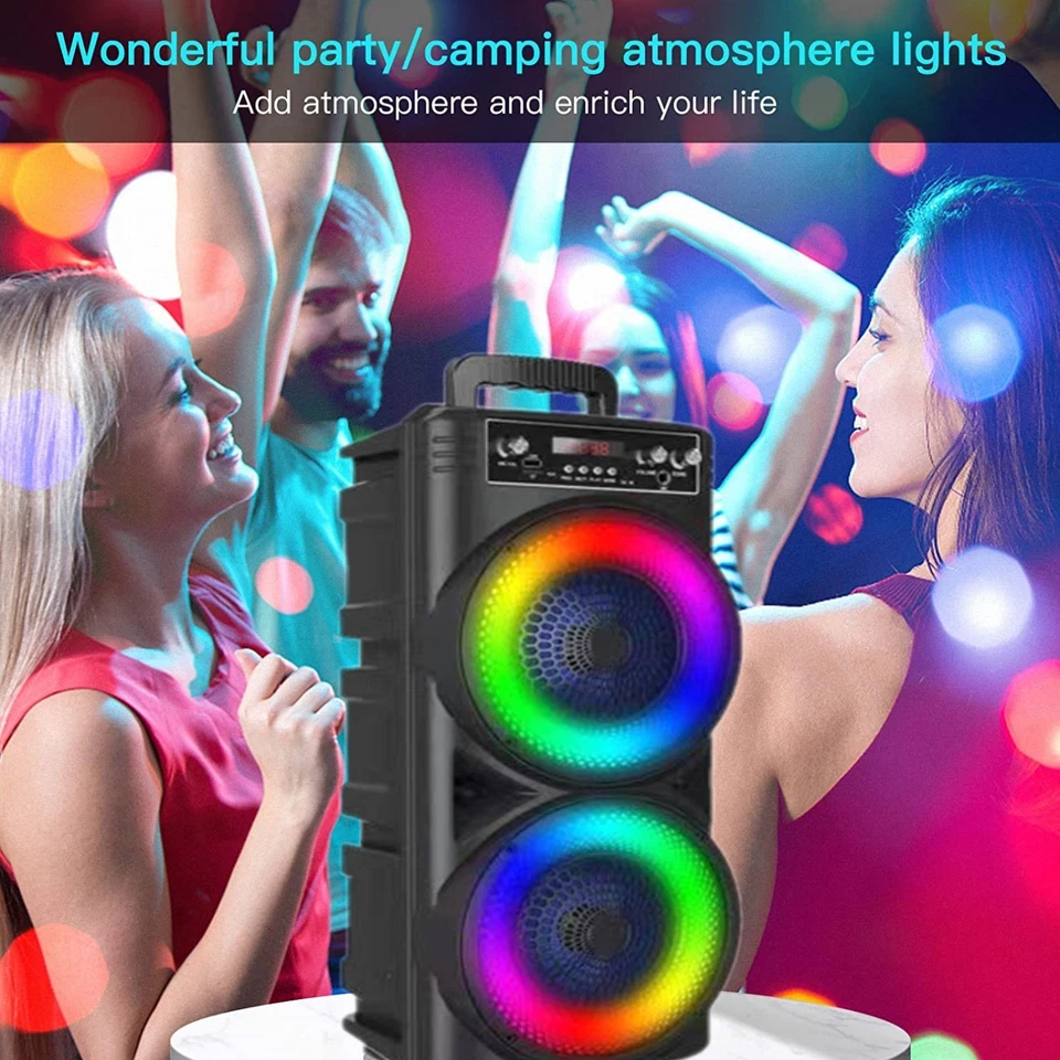 Sistema di altoparlanti PA Bluetooth portatile subwoofer 6000 W suono basso pesante con microfono - Immagine 3 di 4