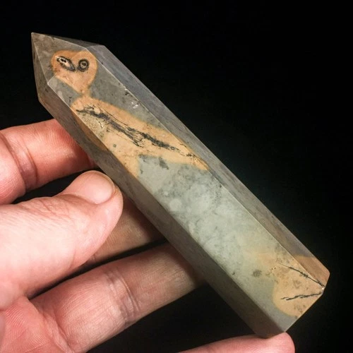 96g 101mm Picture Jasper Tower Point Natural Crystal Quartz Healing Stone Chakra