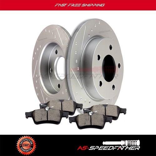 2X Rear Slot Brake Discs Rotors And 4X Ceramic Pads Kit For 20082013