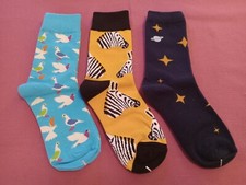 3-Pack Women's Girl's Novelty Socks New WO Tags-Assorted Themes-Fast Shipping
