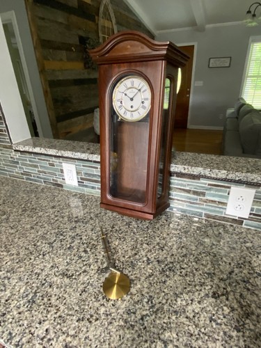 Jostens Montreux Chiming Mechanical Wall Clock Germany Good Working Order w Key! - Picture 13 of 18