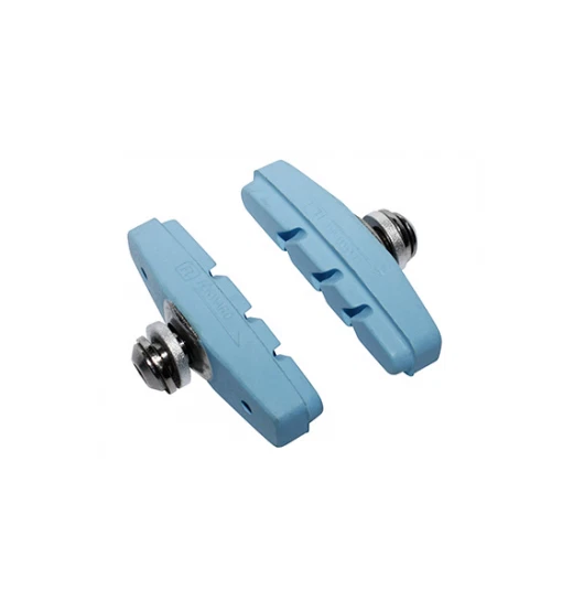 一对蓝色制动自行车块 50 毫米垫老式城市橡胶块鞋 FIXIE BMX — 第 2/2 张图片