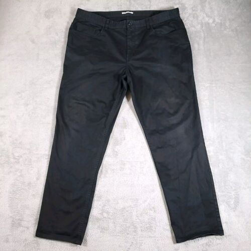 Calvin Klein Jeans Mens 38X29 Authentic 5 Pocket Slim Fit Pants Black Sheen   * - Picture 1 of 15