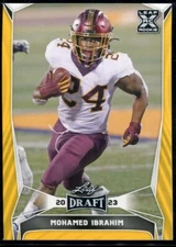 2023 Leaf Draft Mohamed Ibrahim #63 RC Yellow Free Agent