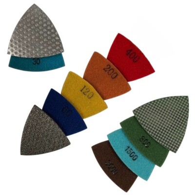 3'' Triangular Diamond Grinding/Polishing Pads for Oscillating Multi-Tools