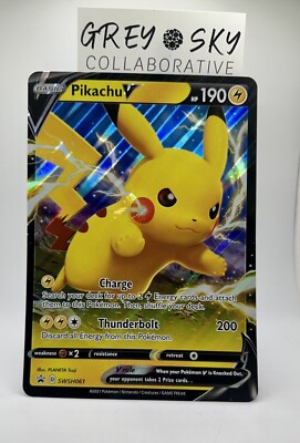 how much is the pokemon card pikachu v worth Promo Encased in a durable acrylic holder to highlight the vibrant artwork of this fan Pikachu V (SWSH 61) JUMBO
