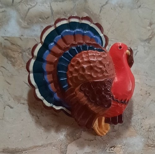 Vintage Hallmark Cards Inc. Plastic Turkey Brooch Pin