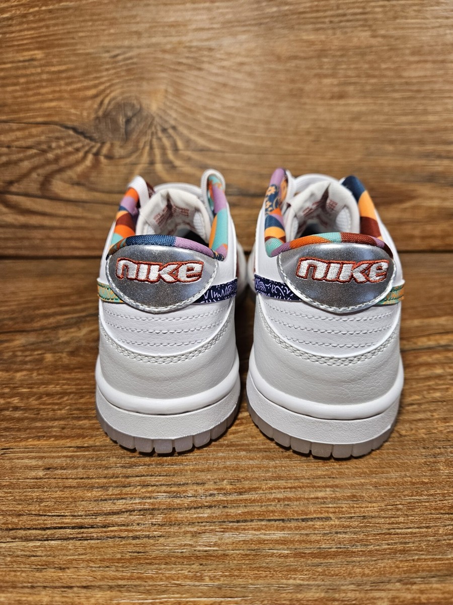 Nike Dunk Low White Multi-Color Paisley (GS) Shoes FN8913