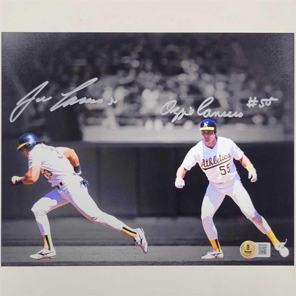 Jose Canseco & Ozzie Canseco signed Oakland A's 8x10 photo