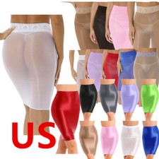 Womens Clubwear Oil Shiny Skirt Short Skirts Mini Nightwear Party Pencil Club