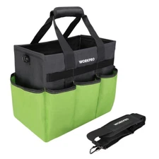 WORKPRO Garden Tote Bag Heavy Duty Gardening Tool Bag w/10 Pocket Shoulder Strap