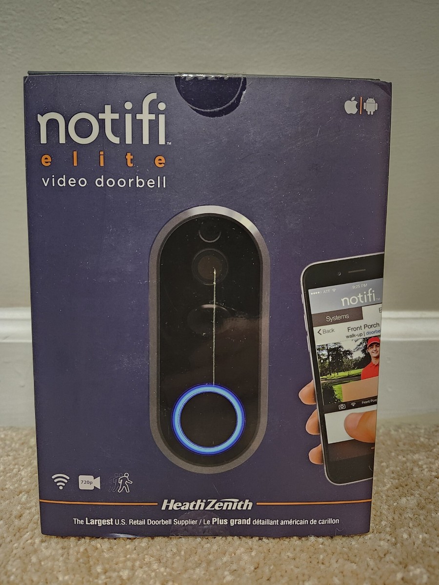 NEW Heath Zenith Elite Notifi Video Doorbell Wired Black