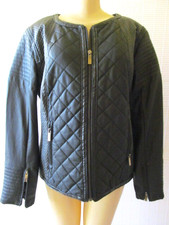 Stories By Kelly Osbourne Black Faux Leather Quilted Moto Jacket Size Xl