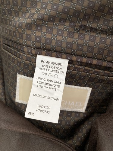 Abrigo deportivo para hombre Michael Kors marrón gamuza sintética talla 48R - Imagen 6 de 9