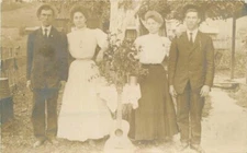Blue Jay West Virginia Two Couples guitar Flowers RPPC Photo Postcard 21-11743