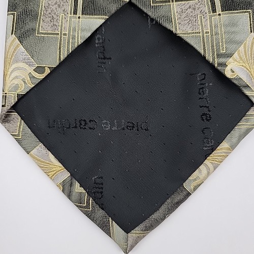 Pierre Cardin Geometric Silk Wide Long Necktie Tie Made In USA 90s Vintage - Picture 4 of 10