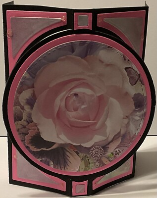 Handmade Rose DSP Fancy Fold Birthday Get Well Thinking Of You Greeting Card