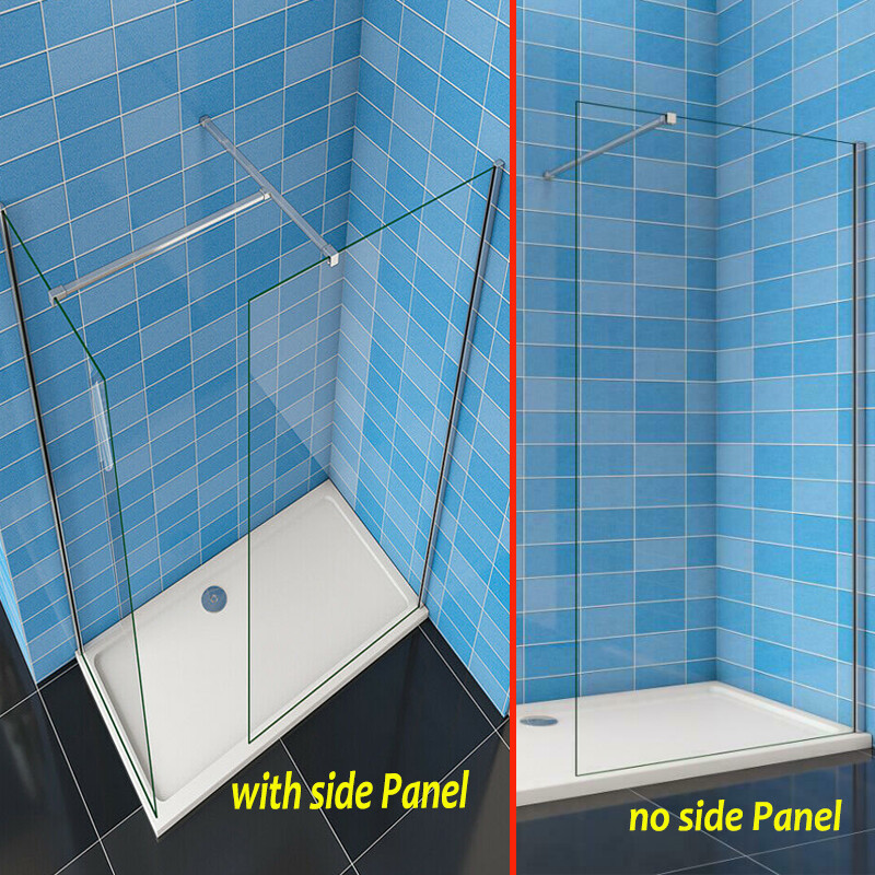 Walk in Shower Screen Wet Room Enclosure EasyClean Glass Flipper Side