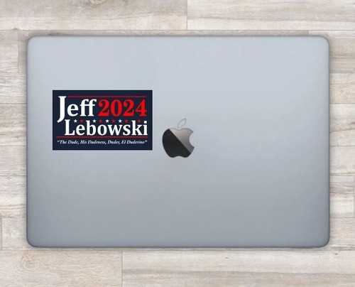 Big Lebowski for President 2024 Die Cut Glossy Vinyl Laptop Sticker - 第 2/2 張圖片