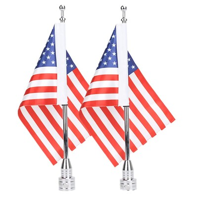 #ad #ad 2 Kit of American Flag USA and Motorcycle Flag Pole Mount For Harley Honda Go... $75.89
