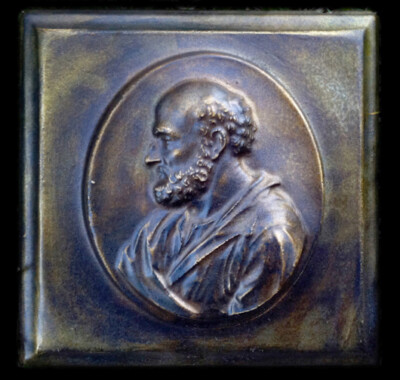 Socrates Athenian Ancient Greek Philosopher sculpture plaque Dark Bronze