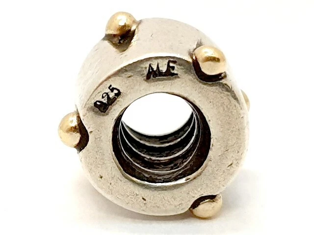 Pandora Bicolor Charm Drum Sterling Silber 925 und 14K 585 Gold Trommel - Bild 2 von 2