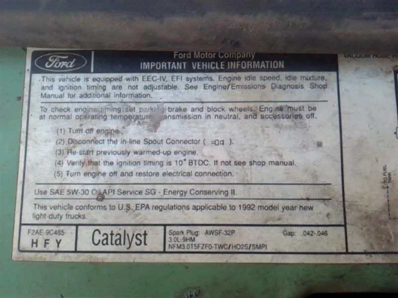 Medidor de fluxo de ar de injeção de combustível usado serve: 1992 Ford Ranger 6-183 3.0 grau A - Imagem 2 de 4