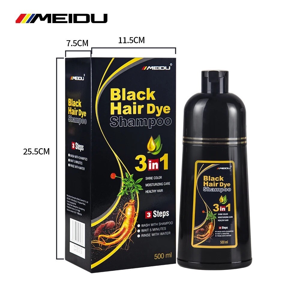 Meidu WINE RED Hair Dye Shampoo &mdash; Long &mdash; Lasting 3-in-1 Hair Color 500mL