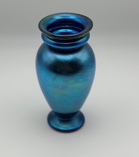 Steven Lundberg Glass Art  Iridescent Vase  Signed 2003