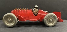 Piston Golden Arrow Race Car 12Cy Animated Flames Racer Red Cast Iron 10  
