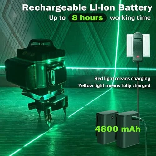 Laser Level, 4 x 360° Laser Level with Tripod, Self Leveling Laser Level 4x360°