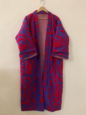 Hand Embroidered Cotton Canvas Long Kimono For Summer Embroidered Long Kimono