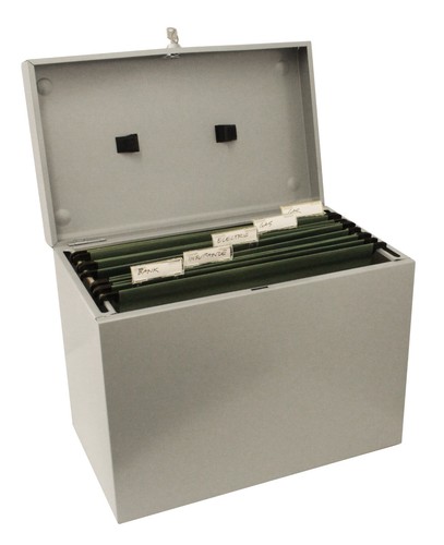 Lockable A4 Metal File Box Filing Storage inc / extra 5 Free Suspension Files - Picture 26 of 27