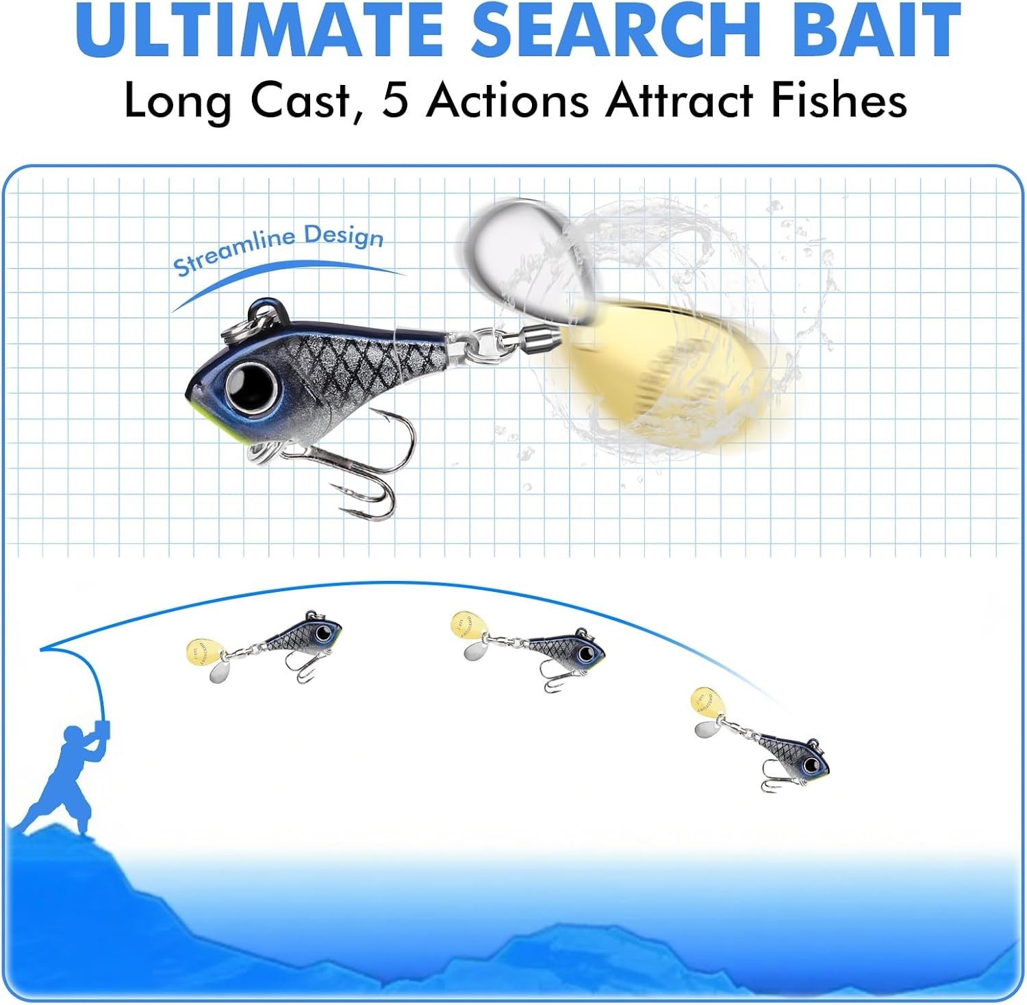 Vibrating Jig Spinners for Bass, Trout, and More - Durable Metal Design - Image 5