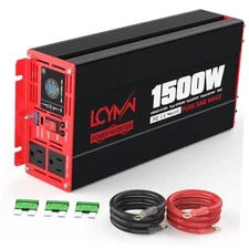1500 Watt Pure Sine Wave Power Inverter DC 12V to AC 110/120V with 12V 1500W