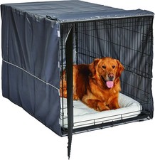 XL Dog Crate Cover 48 Inch Polyester Privacy Kennel Protector Light Gray Wash...