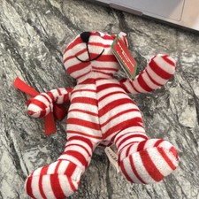 Ty Beanie Babies Candy Cane Bear Red White Striped Retired Plush with Tag