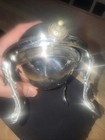 Antique English Heraldic Revolving Dome Silver Plate Food Server copper insert — photo 7
