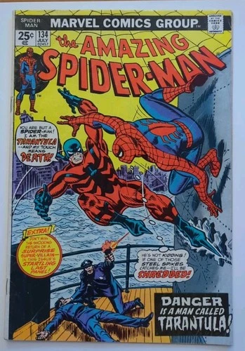 Amazing Spider-Man 134 Marvel Comic Book 1974 1st Tarantula 2nd Punisher VG