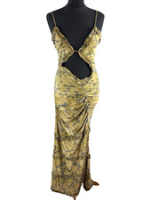 Pretty Little Thing Floral Bodycon Dress Women’s UK Size 8 Ruched Cut Out Waist