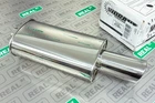 Vibrant SS StreetPower Oval Muffler w/ 4" Round Angle Cut Tip 2.5" inlet 1046