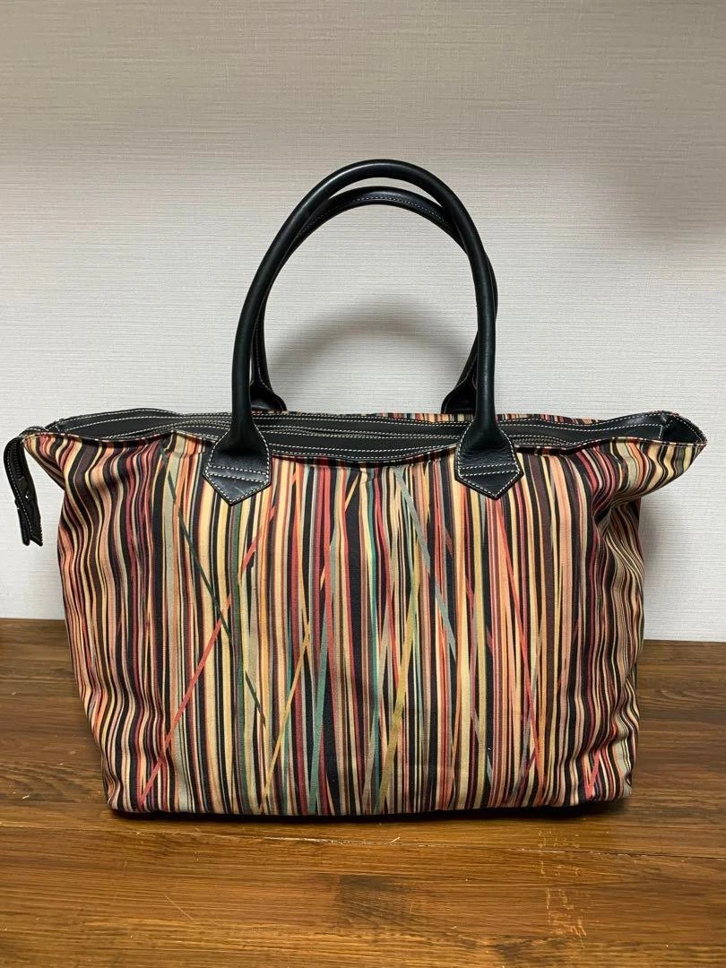 Paul Smith Vintage Large Tote Bag Multi Stripe Iconic Design Japan